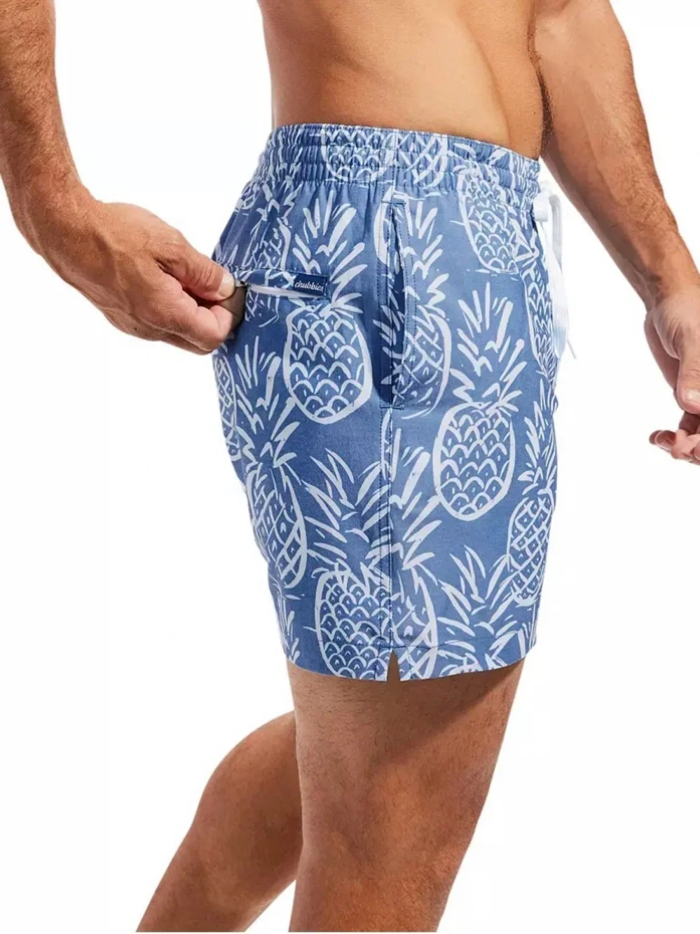 chubbies Mens's  Blue Pineapple Summer Swim Trunks